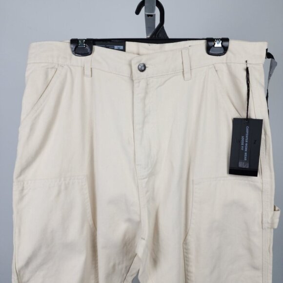 WXYZ Men Cream Denim Carpenter Loose Fit Pants Size 36 - Picture 2 of 9